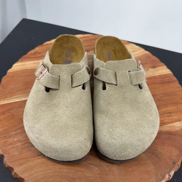 Birkenstock Boston clogs in taupe suede sz 36 US 5 regular width - Picture 2 of 6